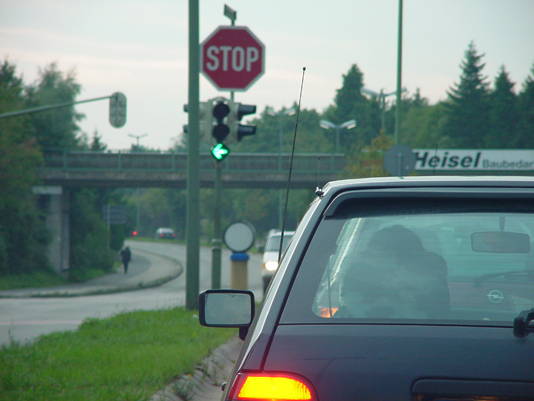 Grüner Ampelpfeil nach links